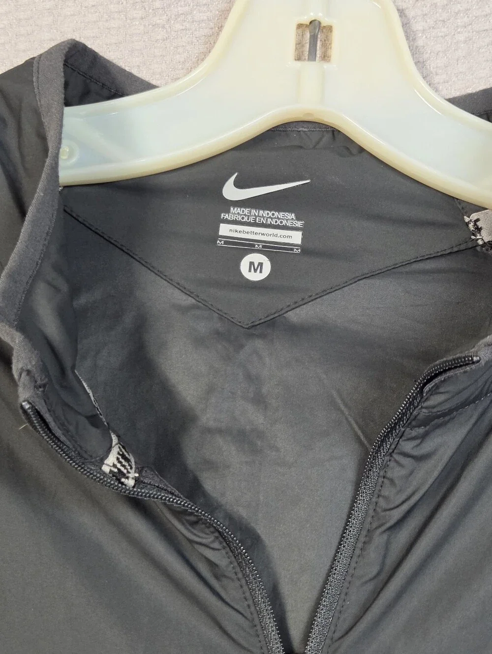 Nike Black Pullover Windbreaker with Red Sleeve Accent - Ohio State Logo